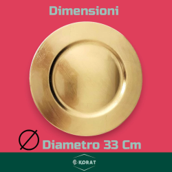 Set 24 Sottopiatti - 33 Cm - Liscio - Oro
