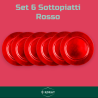 Set 6 Sottopiatti - 33 Cm - Liscio - Rosso