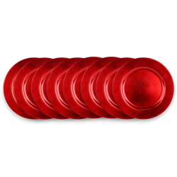 Set 6 Sottopiatti - 33 Cm - Liscio - Rosso