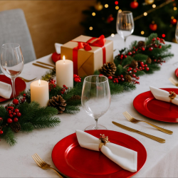 Set 12 Sottopiatti - 33 Cm - Liscio - Rosso