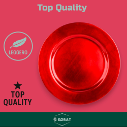 Set 12 Sottopiatti - 33 Cm - Liscio - Rosso