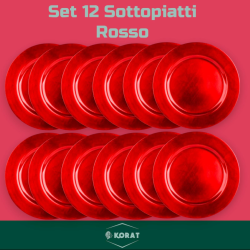 Set 12 Sottopiatti - 33 Cm - Liscio - Rosso