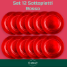 Set 12 Sottopiatti - 33 Cm - Liscio - Rosso