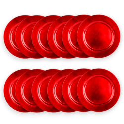 Set 12 Sottopiatti - 33 Cm - Liscio - Rosso