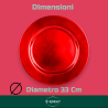 Set 24 Sottopiatti - 33 Cm - Liscio - Rosso
