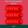 Set 24 Sottopiatti - 33 Cm - Liscio - Rosso