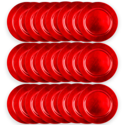 Set 24 Sottopiatti - 33 Cm - Liscio - Rosso