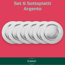 Set 6 Sottopiatti - 33 Cm - Liscio - Argento