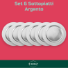 Set 6 Sottopiatti - 33 Cm - Liscio - Argento