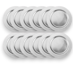 Set 12 Sottopiatti - 33 Cm - Liscio - Argento