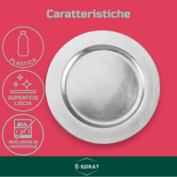 Set 12 Sottopiatti - 33 Cm - Liscio - Argento