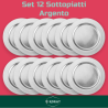 Set 12 Sottopiatti - 33 Cm - Liscio - Argento