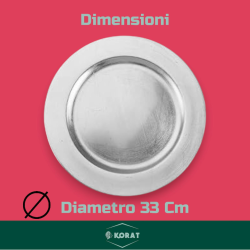 Set 24 Sottopiatti - 33 Cm - Liscio - Argento