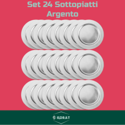 Set 24 Sottopiatti - 33 Cm - Liscio - Argento