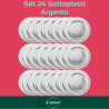 Set 24 Sottopiatti - 33 Cm - Liscio - Argento