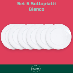 Set 6 Sottopiatti - 33 Cm - Liscio - Bianco