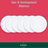 Set 6 Sottopiatti - 33 Cm - Liscio - Bianco