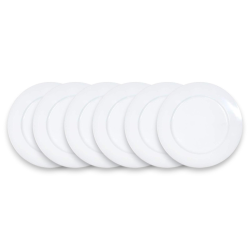 Set 6 Sottopiatti - 33 Cm - Liscio - Bianco