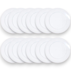 Set 12 Sottopiatti - 33 Cm - Liscio - Bianco