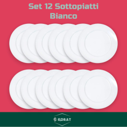 Set 12 Sottopiatti - 33 Cm - Liscio - Bianco