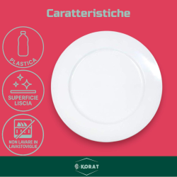 Set 24 Sottopiatti - 33 Cm - Liscio - Bianco