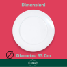 Set 24 Sottopiatti - 33 Cm - Liscio - Bianco