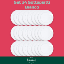 Set 24 Sottopiatti - 33 Cm - Liscio - Bianco