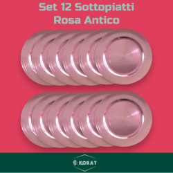 Set 12 Sottopiatti - 33 Cm - Liscio - Rosa Antico