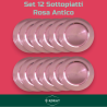 Set 12 Sottopiatti - 33 Cm - Liscio - Rosa Antico