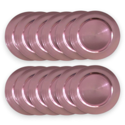 Set 12 Sottopiatti - 33 Cm - Liscio - Rosa Antico