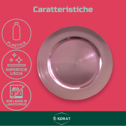 Set 24 Sottopiatti - 33 Cm - Liscio - Rosa Antico