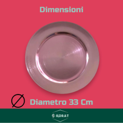 Set 24 Sottopiatti - 33 Cm - Liscio - Rosa Antico