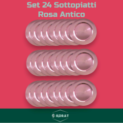 Set 24 Sottopiatti - 33 Cm - Liscio - Rosa Antico