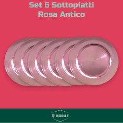 Set 6 Sottopiatti - 33 Cm - Liscio - Rosa Antico