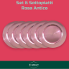 Set 6 Sottopiatti - 33 Cm - Liscio - Rosa Antico