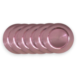 Set 6 Sottopiatti - 33 Cm - Liscio - Rosa Antico