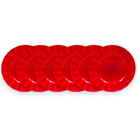 Set 6 Sottopiatti - Bordo Ondulato - Rosso