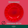 Set 6 Sottopiatti - Bordo Ondulato - Rosso