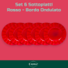 Set 6 Sottopiatti - Bordo Ondulato - Rosso