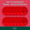 Set 12 Sottopiatti - Bordo Ondulato - Rosso