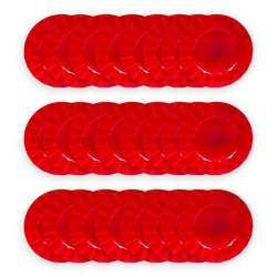 Set 24 Sottopiatti - Bordo Ondulato - Rosso