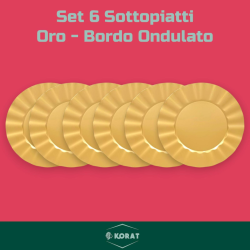 Set 6 Sottopiatti - Bordo Ondulato - Oro