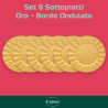 Set 6 Sottopiatti - Bordo Ondulato - Oro