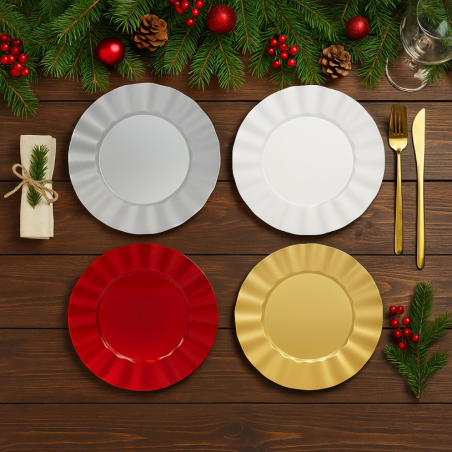 Set 12 Sottopiatti - Bordo Ondulato - Oro