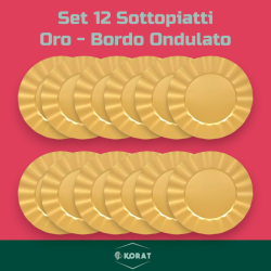 Set 12 Sottopiatti - Bordo Ondulato - Oro
