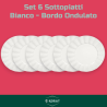 Set 6 Sottopiatti - Bordo Ondulato - Bianco