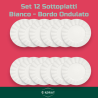 Set 12 Sottopiatti - Bordo Ondulato - Bianco