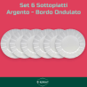 Set 6 Sottopiatti - Bordo Ondulato - Argento