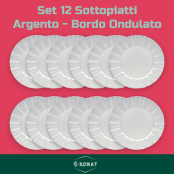 Set 12 Sottopiatti - Bordo Ondulato - Argento