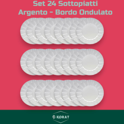 Set 24 Sottopiatti - Bordo Ondulato - Argento